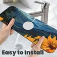 thumbnail image 6 of Logiee Elegant Sunset Sunflower Print Kitchen Sink Splash Guard Faucet Mat for Splash Guard Behind Faucet Drip Catcher for Kitchen,Bathroom,Sink Mat,Dish Drying Mat,Bathroom-15" X 5.5", 6 of 7