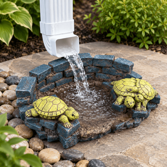 Turtle Splash Block - Decorative Gutter Downspout Diverter 13.8