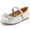 Silver, variant on Rexoro Girls' Mary Jane Flats Kids Sparkly Rhinestone Bow Dress Shoes Princess Girls Shoes for Wedding Party White 13 Little Kid