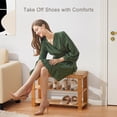 thumbnail image 6 of Tcbosik 3-Tier Bamboo Shoe Rack Bench with Storage for Entryway Hallway Foyer, Wood Color, 6 of 9