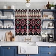 thumbnail image 2 of Curtains 84 Inches Long 2 Panels, Pink Turquoise Black Boho Grommets Window Treatment Curtain, Farmhouse Colorful Geometric Thermal Curtains Drapes for Living Room/Bathroom, 2 of 9
