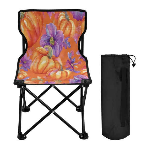 YAZAOO Camping Chairs Modern Autumn Blooms and Pumpkins Pattern Folding chair