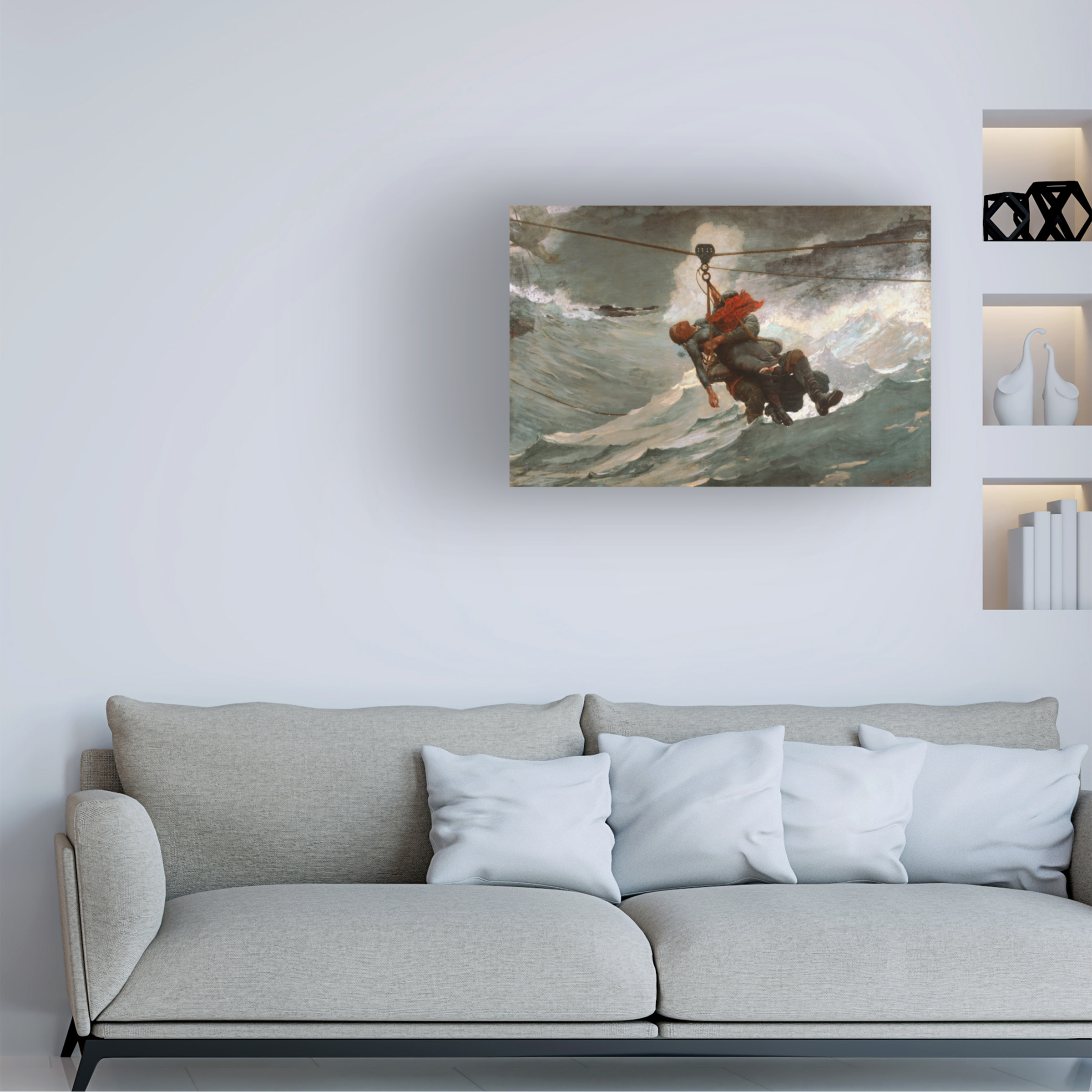 Homer 'The Life Line' Canvas Art