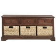 thumbnail image 2 of SAFAVIEH Damien 3-Drawer Storage Bench Dark Cherry, 2 of 5