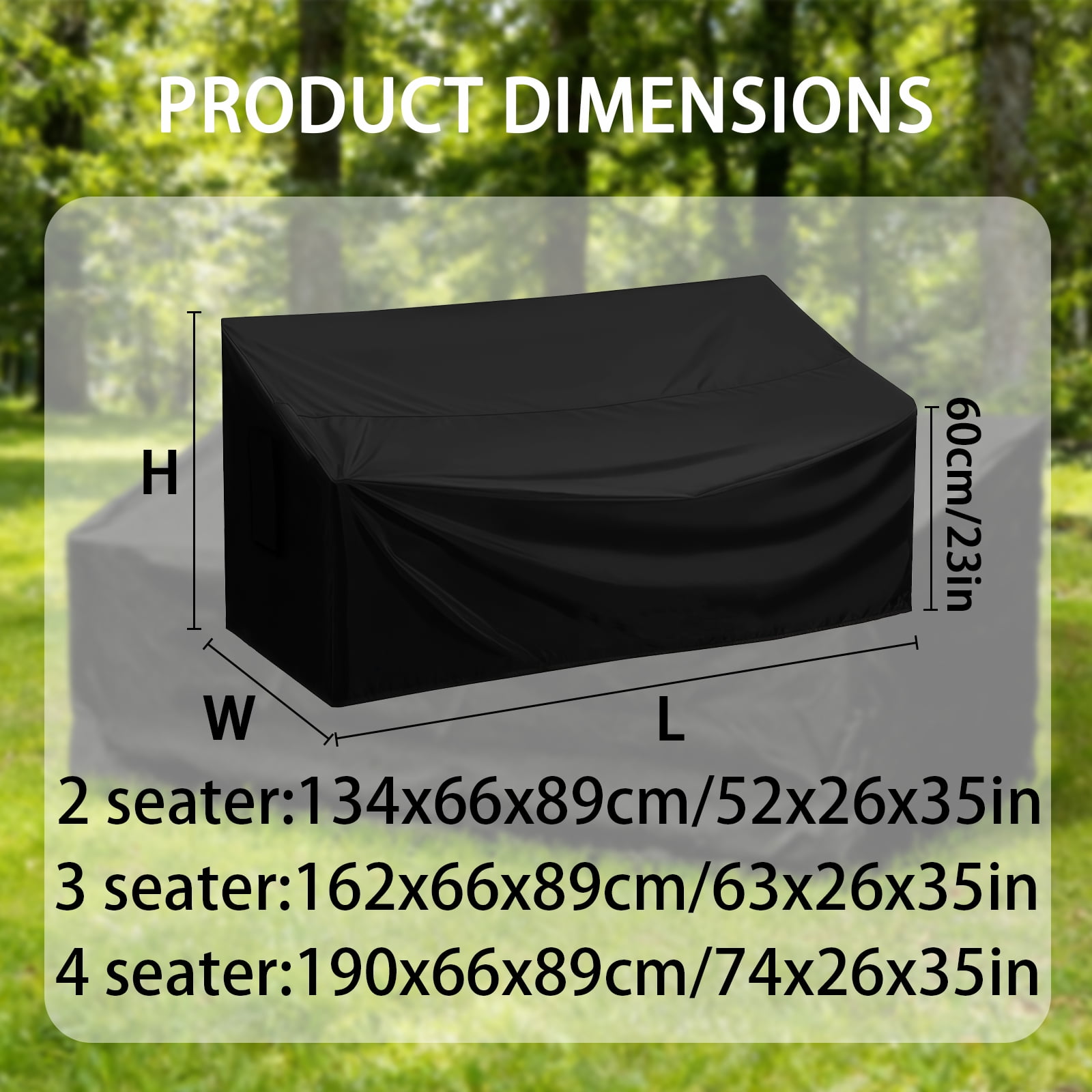 Outdoor Bench Cover Waterproof UV Protection Patio Bench Covers Heavy Duty Oxford Outdoor Furniture Covers for Garden Entryway Backless Sofa Chair Table