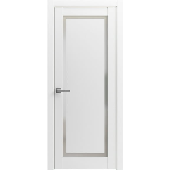 Sturdy Double Barn Door 48 x 80 inches | Sete 6933 Nebraska Grey with Frosted Glass | Stainless Steel 13FT Rail Hangers Heavy Set | Solid Panel Interior Doors