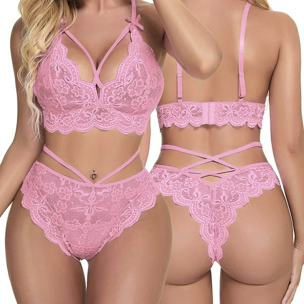 Lencería sexy de estilo europeo y estadounidense, ropa interior de encaje dividido para mujer