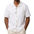 thumbnail image 3 of UVEASISHA Denim Shirt Men Short Sleeve Button Down Mens Shirts Check Pocket Casual Western Cowboy Shirts Vintage Washed Travel Shirt White M, 3 of 6
