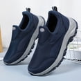 thumbnail image 3 of pwidon Men's Slip On Walking Shoes Lightweight Non Slip Rugged Sole Breathable Orthopedic Sneakers for Elderly Father Daily Outdoor Wear Blue 39, 3 of 4