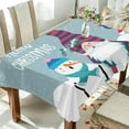 thumbnail image 4 of 60"x120" Christmas Snowman Tablecloth, Waterproof Washable Polyester Square Table Cover, Durable Tablecloth for Kitchen Dining Table Party Decor, 4 of 7