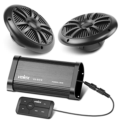 Paquete de altavoces amplificador Bluetooth marino VELEX...