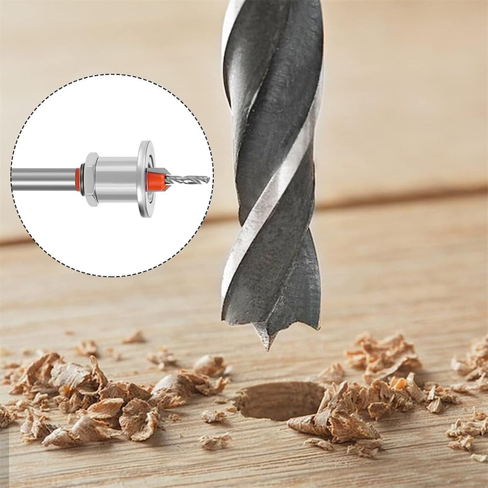5PCS 8mm Shank Drill Bit Set with 2.8-4mm Adjustable Countersink and Limit Stop Alloy Head