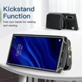 thumbnail image 3 of Funda tipo cartera para Huawei P30 con tarjetero y correa para el hombro para mujer, 3 of 5