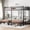 Black 46, variant on Full Size Loft Bed with L-shaped Desk and USB, Metal Loft Bed with Wardrobe and Adjustable Shelf, High Loft Bed with LED for Teens Adults, Black