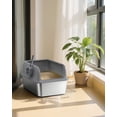 thumbnail image 5 of Powools Cat Litter Box, Stainless Steel High-Sided, 17.7 x 13.7 Inches, 6-Inch Deep Pan, with Litter Scoop, Gray, 5 of 9