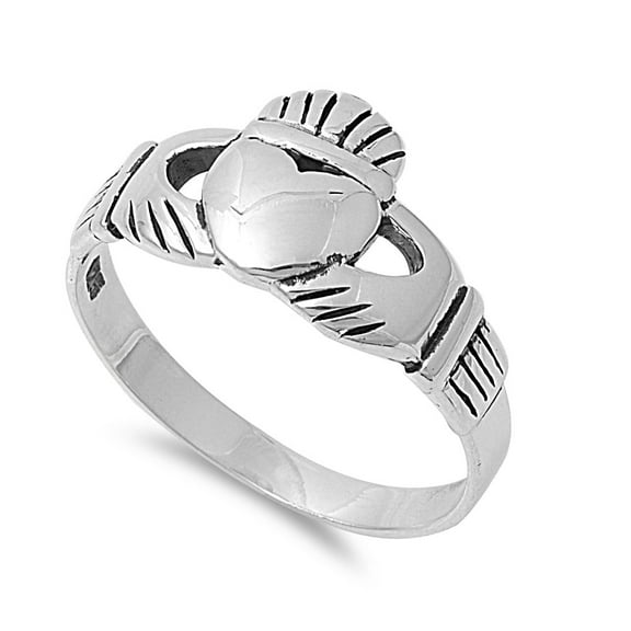 925 Sterling Silver Claddagh Blessing Ring Size 5