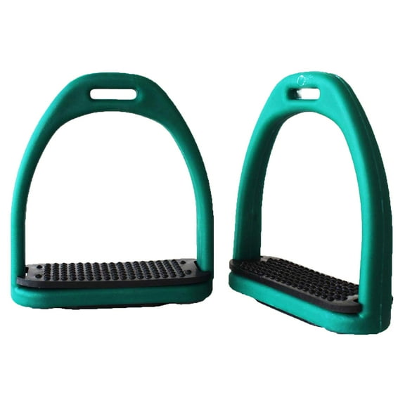Horse Saddle English Composite Light Weight Stirrups 4-1/2" Wide Green 51113HG