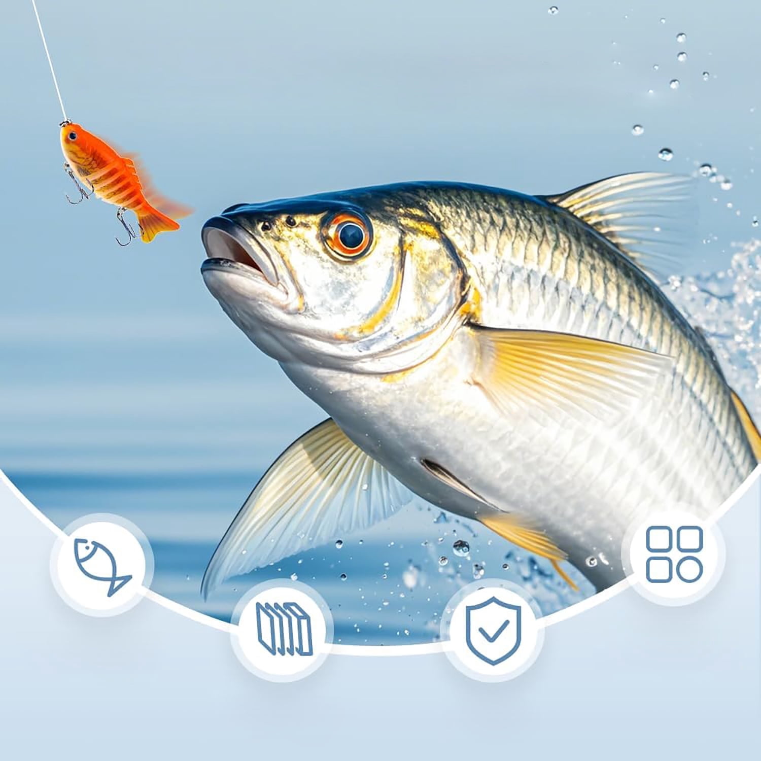 Robotic Fishing Lures for Freshwater & Saltwater, 2025 New Swimming Bait for Freshwater Saltwatern, Lifelike Fishing Lures for Bass Trout Crappie Walleye Pike Bluegill Salmon 5PCS