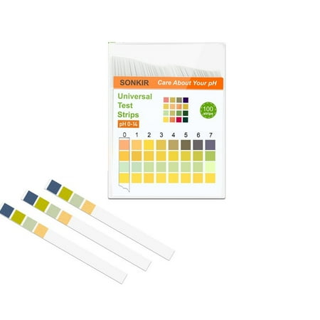 Pool Chemical Test Strips PH Test Strips 0-14, Universal Strips(100ct) To Test Urine, Saliva, Water, Pool, Hot Tub, Hydroponics, Garden Soil, and More! ()
