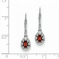thumbnail image 2 of Sterling Silver Rhodium-plated Diam. & Garnet Earrings QBE10JAN, 2 of 2
