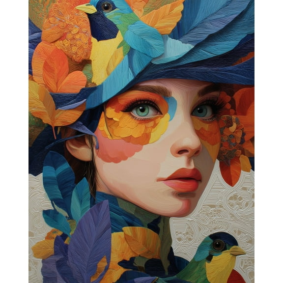 Paint by Numbers for Adults Kids Beginner Feathered Beauty DIY Acrylic Painting by Numbers Kits with Brushes Acrylic Pigment Home Decoration Gifts 16 x 20 inch