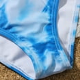 thumbnail image 6 of Odeerbi Teen Girls Three Pieces Swimsuit Tie-dye Bikini Sets with Sarong Coverups Toddler Kids Baby Girls Fashion Cute Gradient Print Swimming Trunks Skirt Seaside Swimwear Set Blue, 6 of 7
