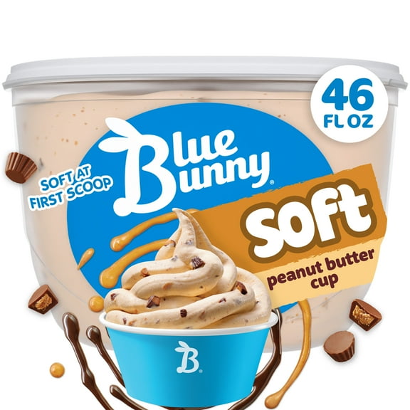 Blue Bunny Soft Chocolate Flavored Peanut Butter Cup Frozen Dessert, 46 fl oz