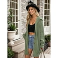 thumbnail image 4 of Women'S Button Down Cardigan Sweaters Oversized Lapel Chunky Warm Loose Soft Knit Outwear Green S, 4 of 9