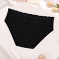 thumbnail image 4 of Gibobby Pantaleta Corte Frances de Algodón Ropa interior sexy de cintura para mujer, bragas de color sólido, ropa interior de encaje(Negro,CH), 4 of 5