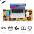 thumbnail image 5 of Long Mouse Pads for Desk,Yellow and Black Of Leopard Print Desk Mats on Top Of Desks, Desk Mouse Pad Extra Large with 3mm Non-Slip Base and Stitched Edge for Gaming,Office,Work,Home 31.5"x11.8", 5 of 6