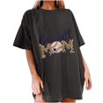 thumbnail image 1 of Tops de manga corta con hombros caídos informales de verano para mujer, camisetas divertidas con cuello redondo y estampado de béisbol OAVQHLG3B Store  lin121212, 1 of 5