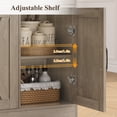 thumbnail image 7 of Homfa 42.5'' Kitchen Buffet Sideboard Cabinet, 3 Drawers Farmhouse Barn Doors Wood Coffee Bar Storage Cabinet with Adjustable Shelf, Wash Gray, 7 of 7