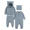 Modern Moments by Gerber Baby Boys Sweater Knit Coverall, Cardigan, & Pant Outfit Set, 4-Piece, Newborn-3/6 Months