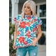 thumbnail image 4 of ABPHQTO Top de mujer con volantes en el cuello y manga con volantes en estampado floral blanco, 4 of 5