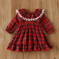 thumbnail image 2 of YEEDISON Baby Dress Children's Dress Autumn and Winter Girl's Dress Plaid Pattern Long Sleeve Cotton Christmas Party Girl's Dress Group 6-9M, 2 of 4