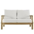 thumbnail image 4 of Modway Marina Modern Wood Patio Teak Loveseat in Natural/White, 4 of 4