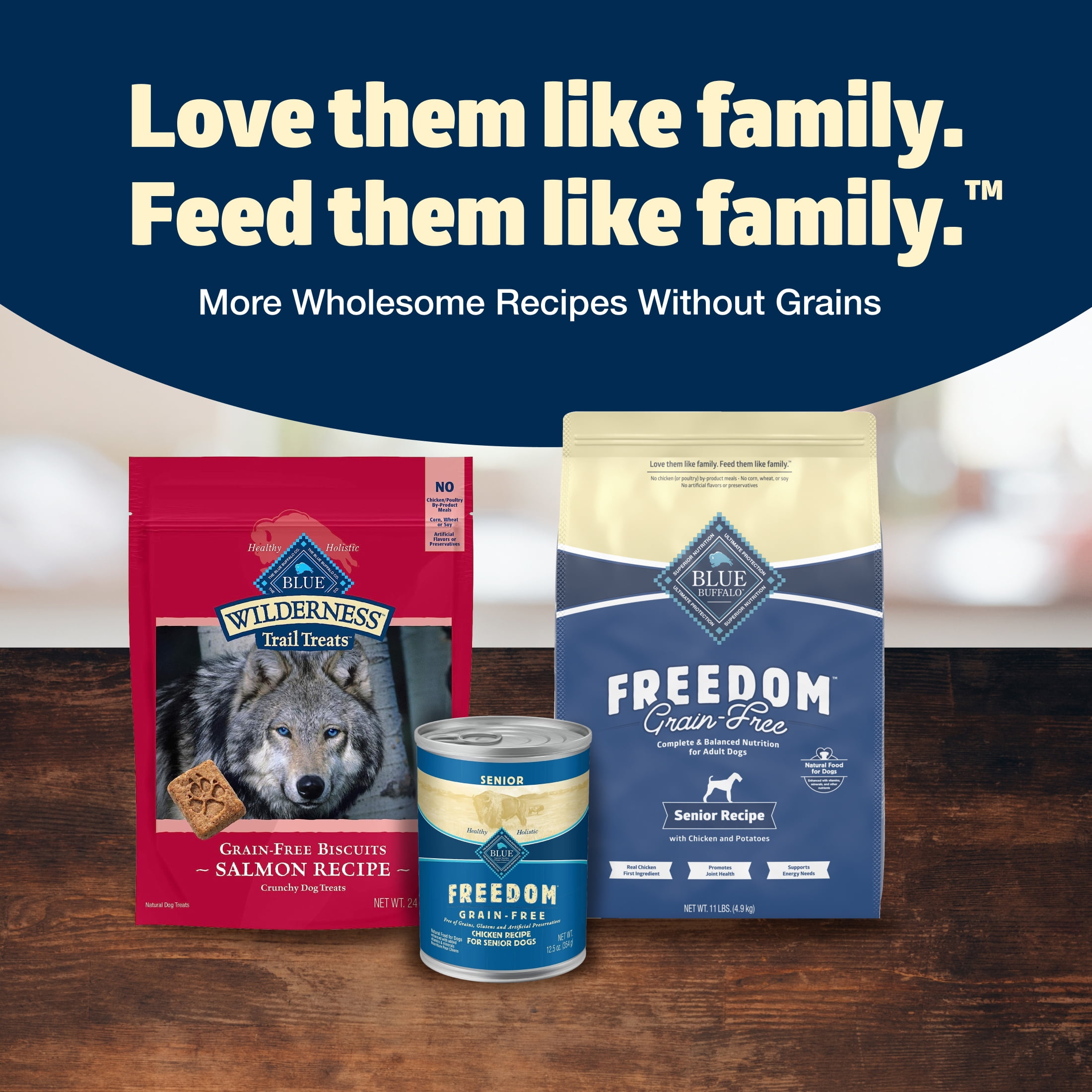 Blue Buffalo Freedom Grain-Free Senior Dry Dog Food, Chicken & Potatoes, 11-lb. Bag