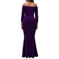 thumbnail image 3 of Bodycon Long Sleeve Dresses for Women Formal Off Shoulder Sexy Split Party Mermaid Dress with Zippe, 3 of 7