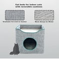 thumbnail image 4 of Jongee Cat Cube House Foldable Cat Condo with Reversible Cushion ＆ Scratch Pad for Small Cat Indoor Cats, Gray, 13”×13”×15”, 4 of 5
