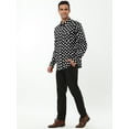 thumbnail image 4 of INSPIRE CHIC Men's Polka Dots Printed Long Sleeve Button Down Slim Dress Shirt, 4 of 6