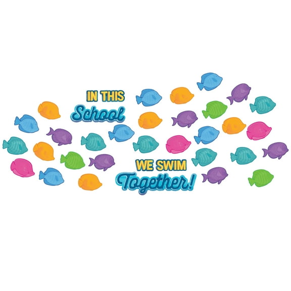Eureka Seas the Day We Swim Together Mini Bulletin Board Set, 36 Pieces