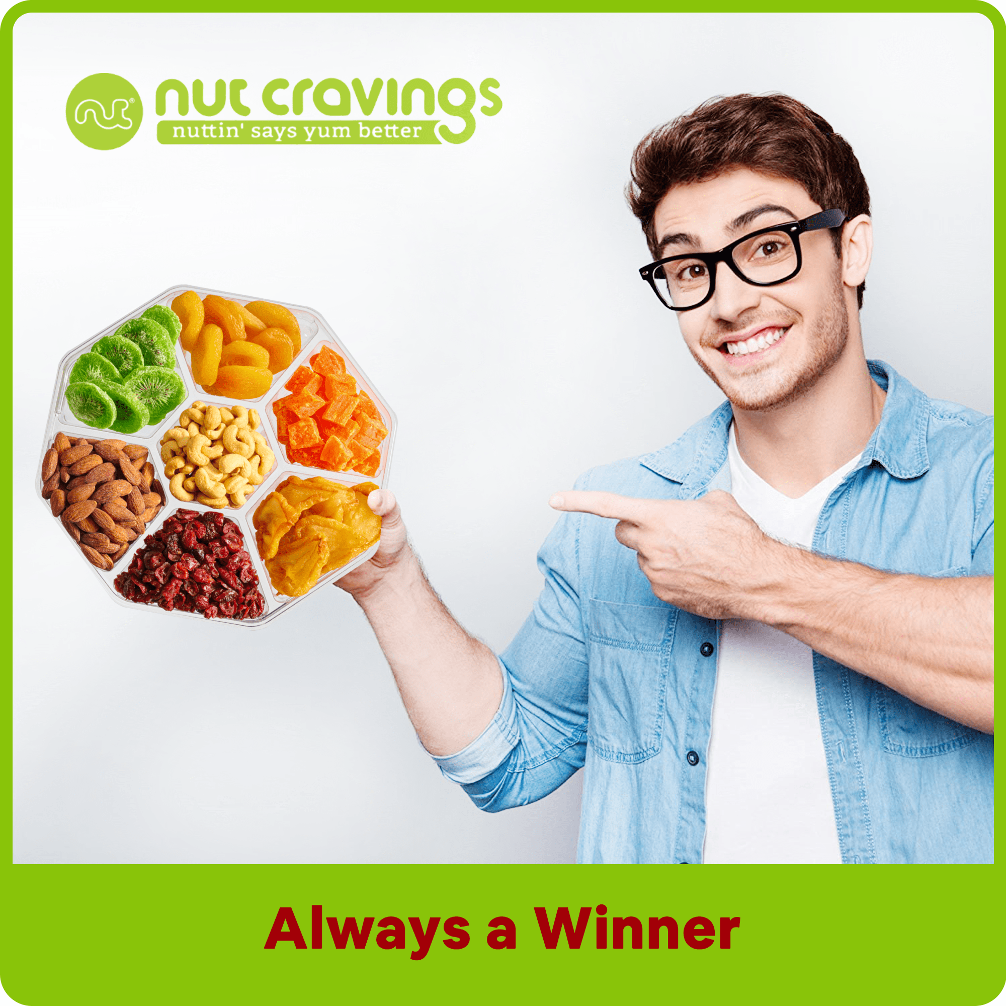 Nut Cravings Dried Fruit and Nut Gift Tray Healthy Snack Platter Perfect for Gifting and Parties