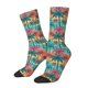 thumbnail image 1 of Balery Hawaii Palms Calcetas Largas con Estampado para Hombre y Mujer – Suaves y Transpirables, Talla Única (US 5-11), 1 of 6