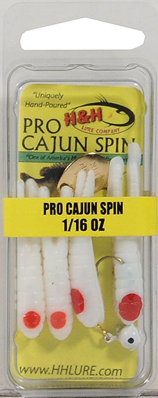H&H Pro Cajun Grub Spin Spinner Bait, White, 1/16 oz