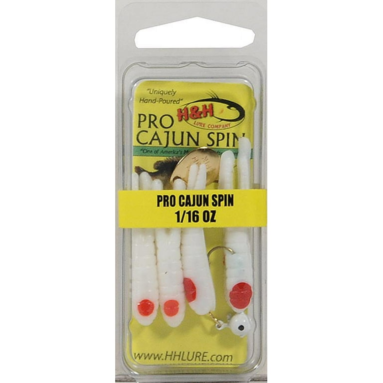 H&H Pro Cajun Grub Spin Spinner Bait, White, 1/16 oz 