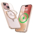 thumbnail image 1 of Funda para iPhone 15 MAGIC JOHN con soporte magnético giratorio 360°, oro rosa, 1 of 7