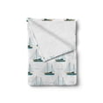 thumbnail image 2 of Sailboat Soft Flannel Fleece Throw Blanket, Nautical Pattern of Travel Sailing Motifs Print on Plain Backdrop, Cozy Plush for Indoor and Outdoor Use, 70" x 90", White Pale Brown, by Ambesonne, 2 of 6