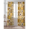 thumbnail image 2 of Farmhouse Sheer Curtains 2 Panels Set Sunflower Gnome Bee Star Yellow Buffalo Plaid Patchwork Lihgt Filtering Rod Pocket Voile Drape, Semi Sheer Window Curtains for Bedroom Living Room, 52"x96", 2 of 5