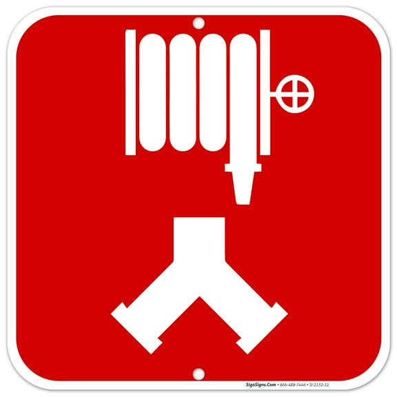 Fire Department Standpipe Connection Sign, 12x12 Aluminum
