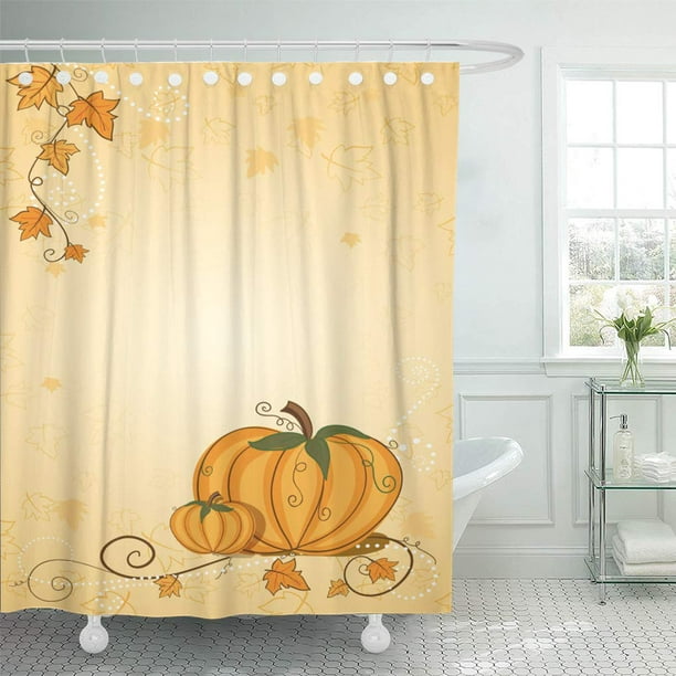 Atabie Orange Autumn Brown Fall, Harvest Gold Shower Curtain